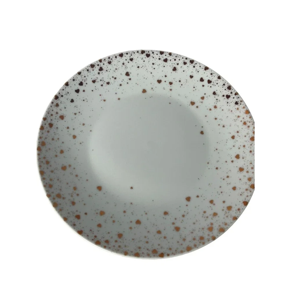 Pottery Barn Monique Lhuillier Rose Gold Heart Glass Plate Valentines Day